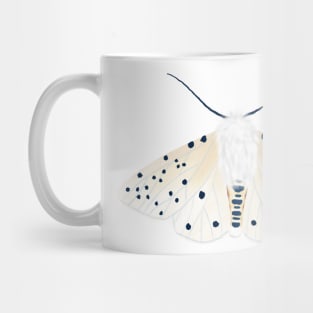 White Ermine Moth, Insect, Fluffy, Black and White Mug